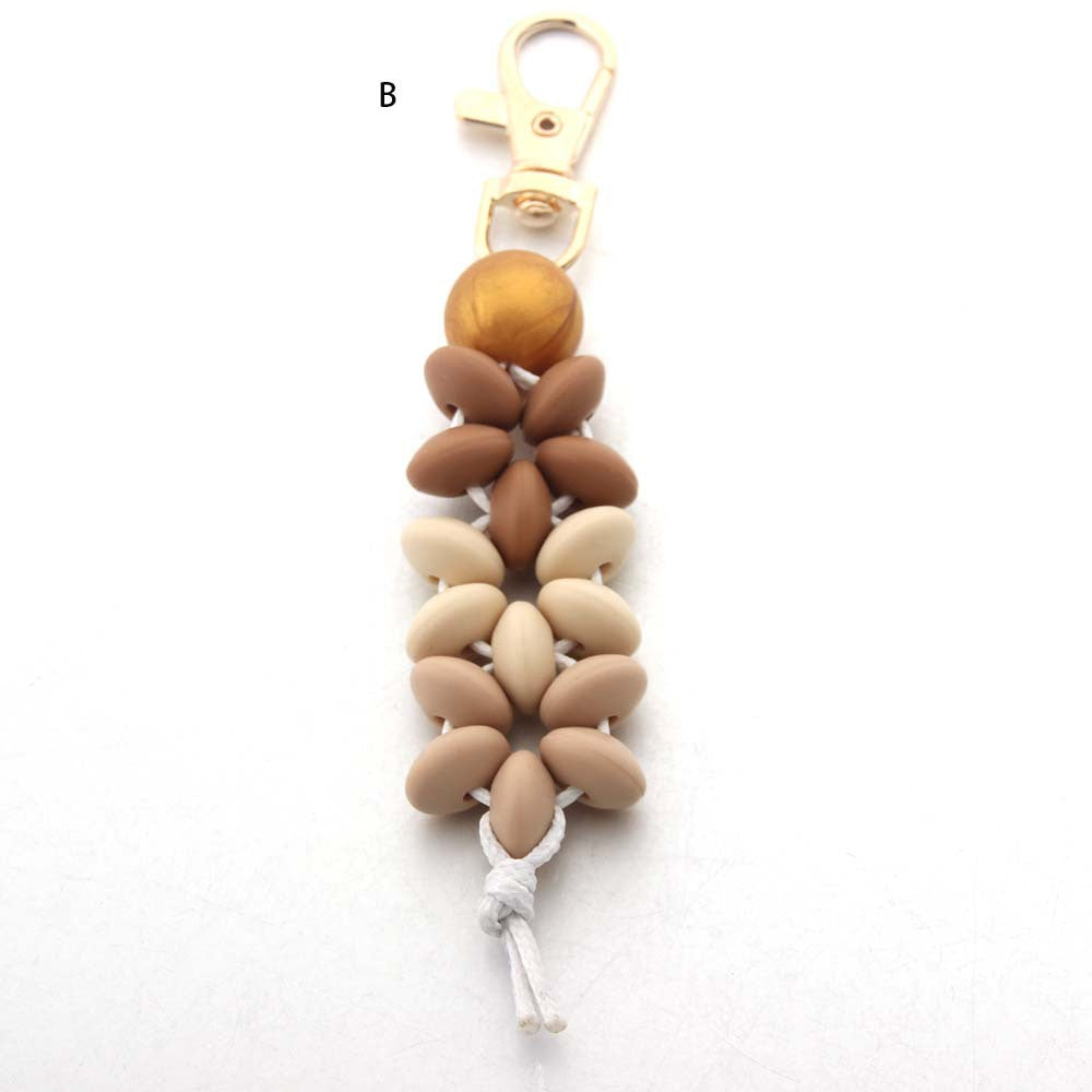 Wholesale Floral Silicone Bead Keychain