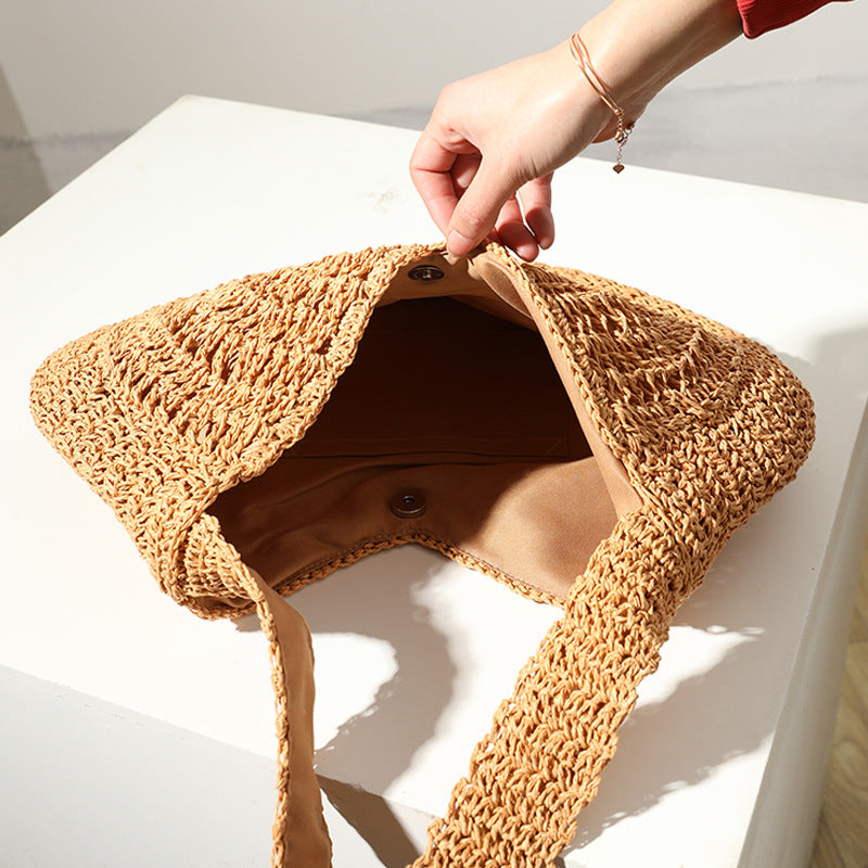 Wholesale Vacation Large Capacity Grass Woven Shoulder Bag