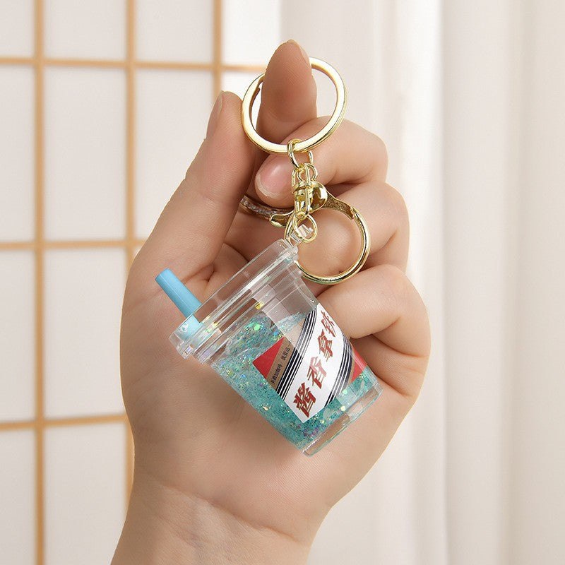Wholesale Acrylic Oil-Filled Pendant Luminous Iceberg Cup Keychain