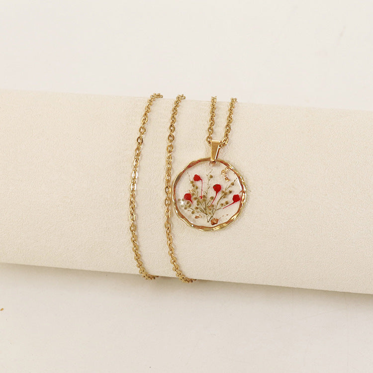 Wholesale 6pcs Irregular Round Flower Vintage Necklace