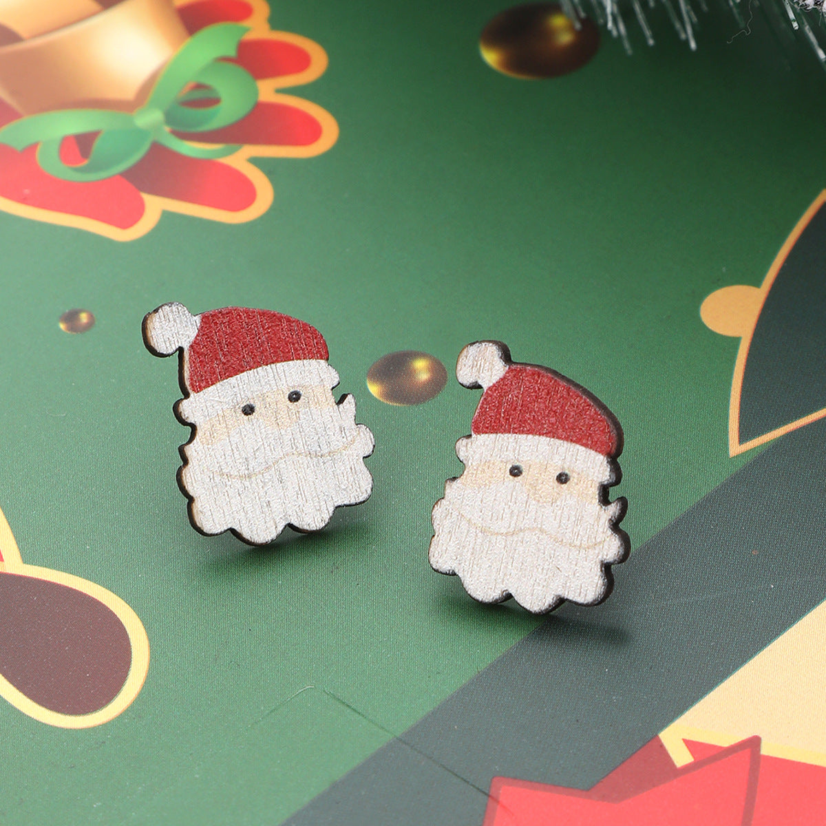 Wholesale Christmas Colorful Wood Earrings