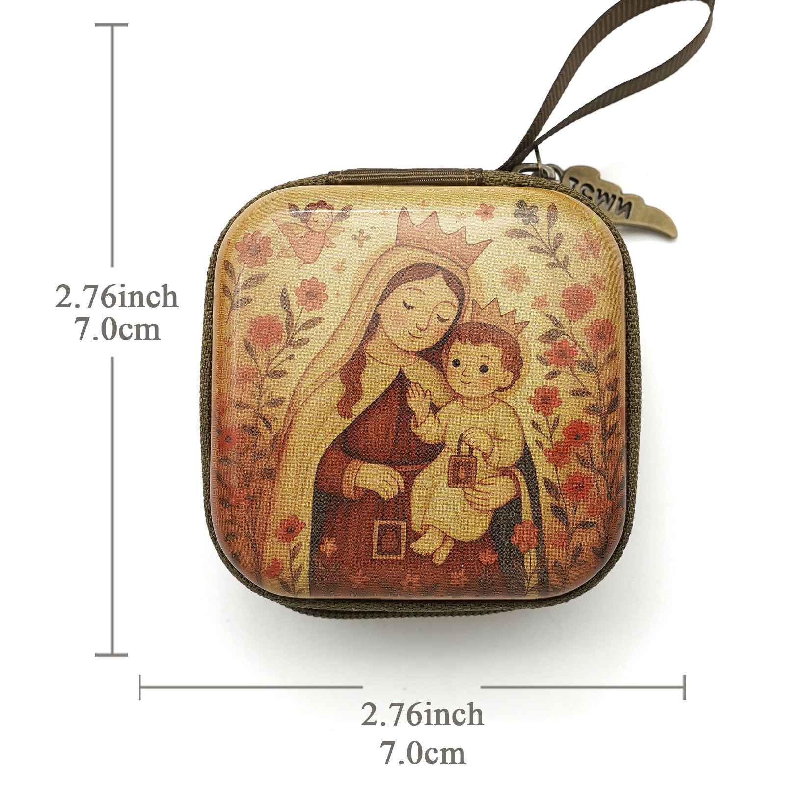 Wholesale Square hand drawn cartoon pattern portable coin purse