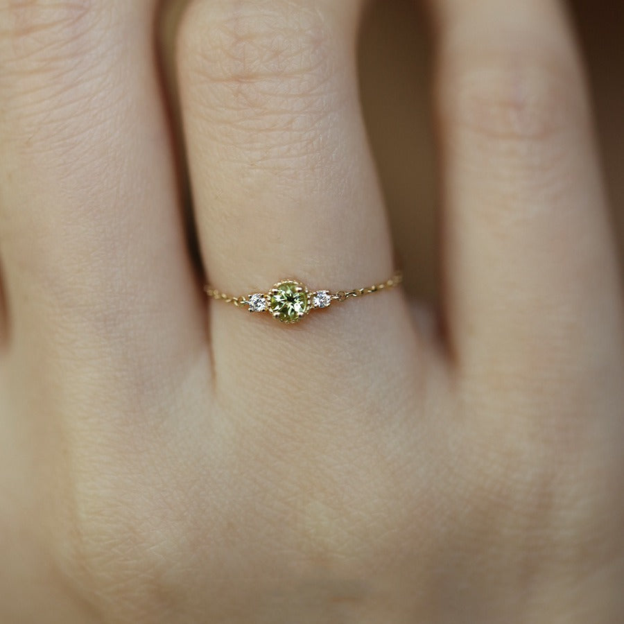 Wholesale Small Jasmine Gold Olive Adjustable Sterling Silver Ring