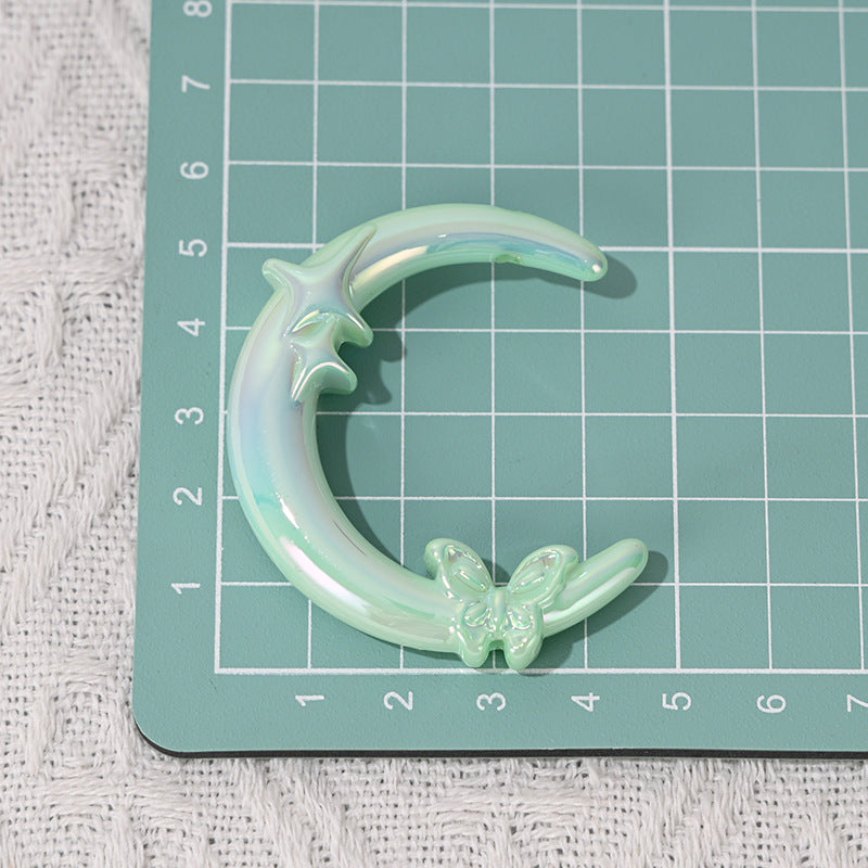 Wholesale 5pcs/pack Moon-shaped butterfly beads, handmade loose beads