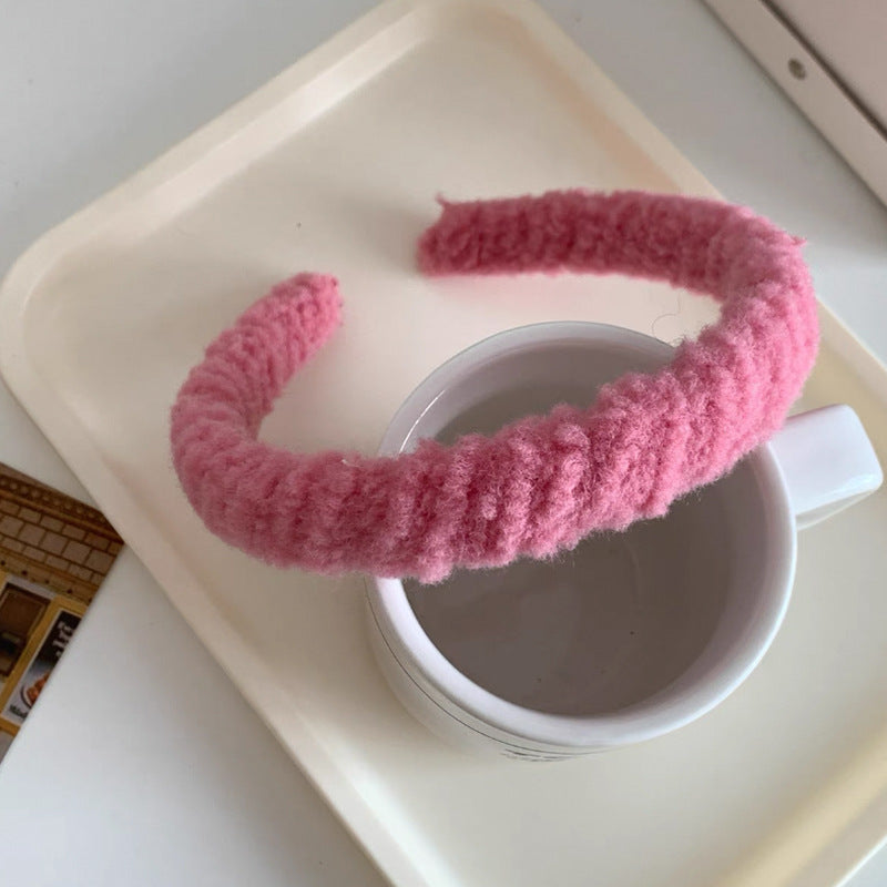 Wholesale Plush Colored Lamb Hair Hoop