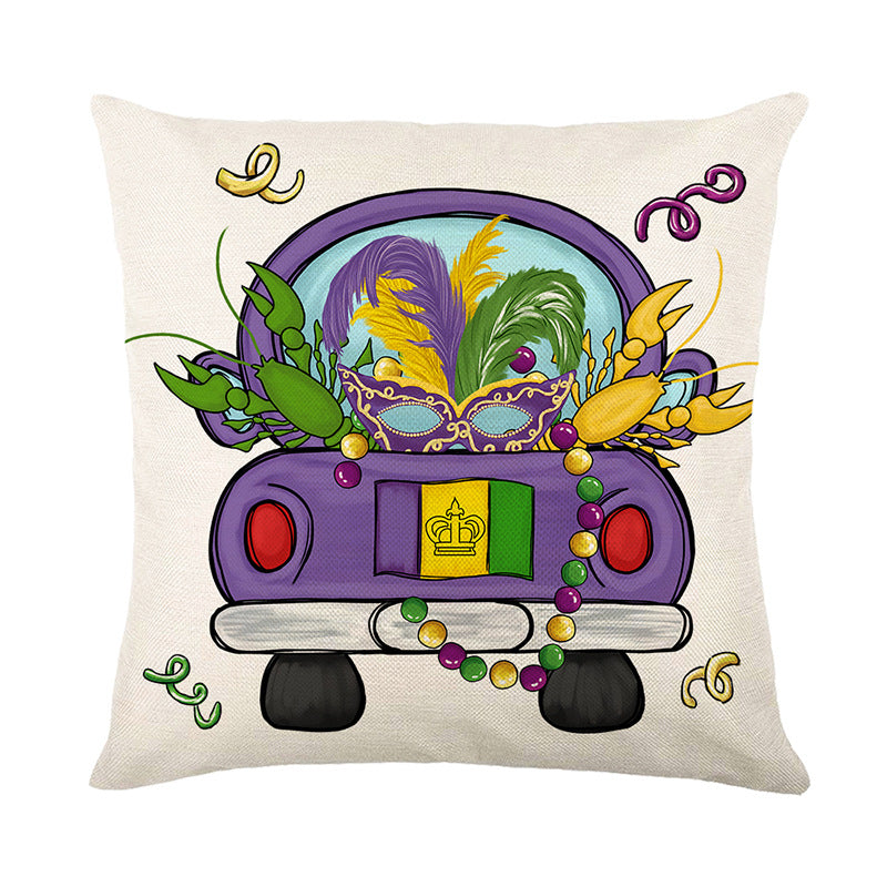 Wholesale Carnival Mask Party Polyester Pillow Cover
