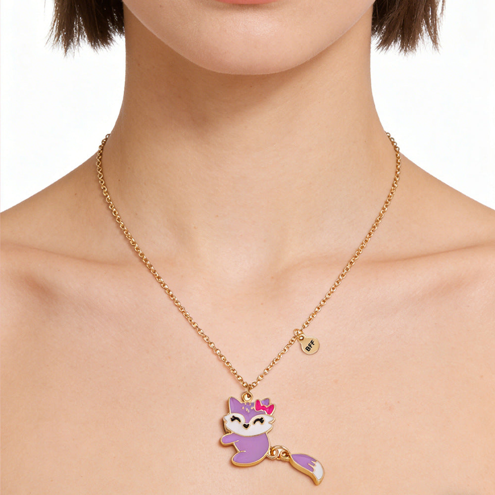 Wholesale Cartoon Animal Fox Best Friend Children' s Necklace