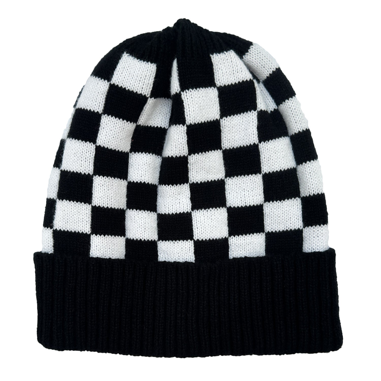 Wholesale Black and Red Plaid Knitted Hat Beanie