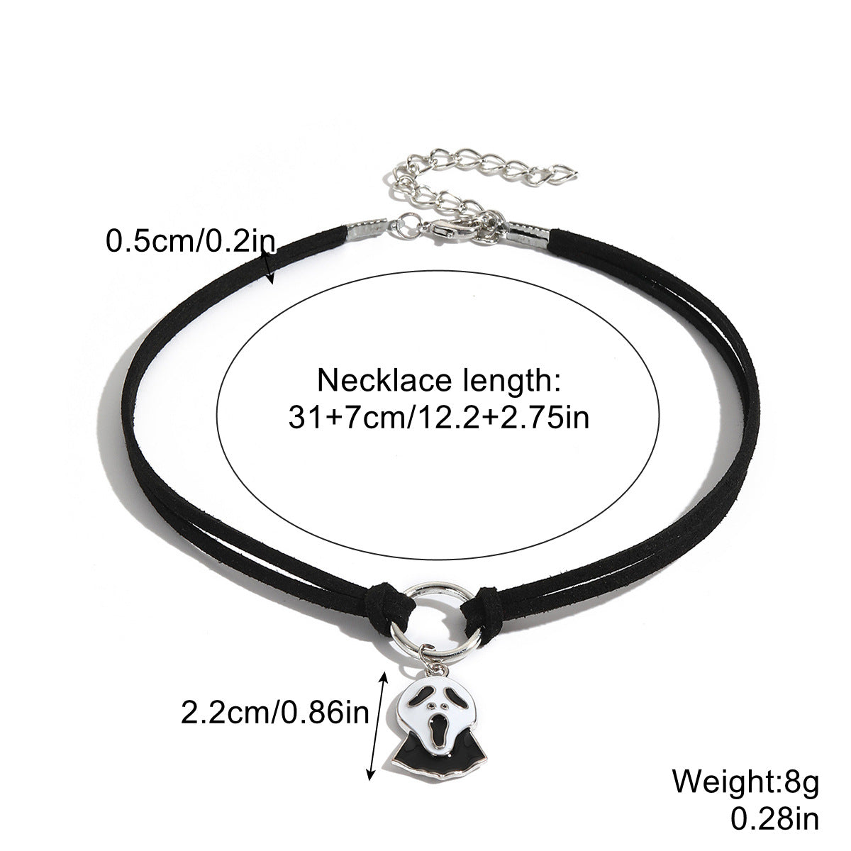 Wholesale Dark Gothic Black Leather Necklace Collarbone Chain