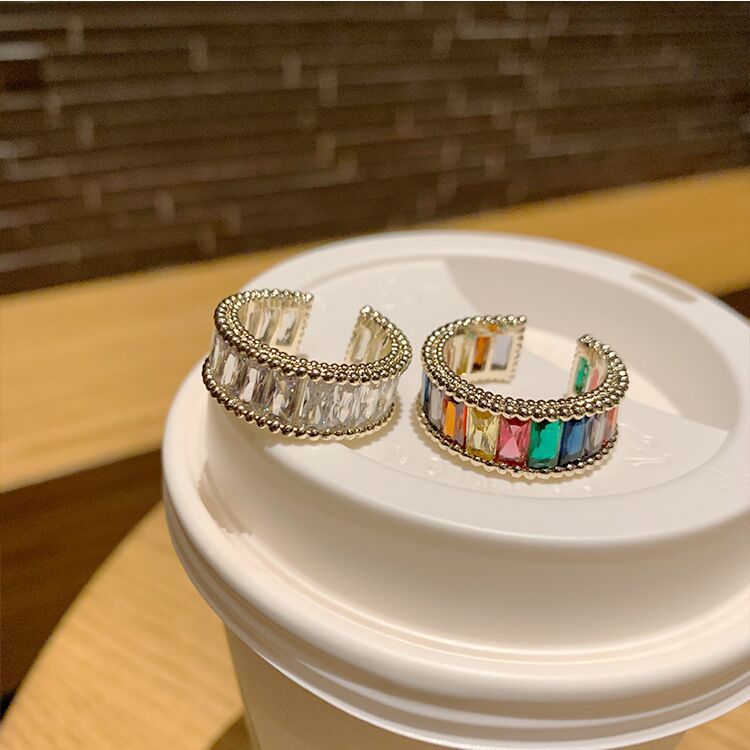 Wholesale Colorful Creative Niche Luxury Fashion Opening Adjustable Ring