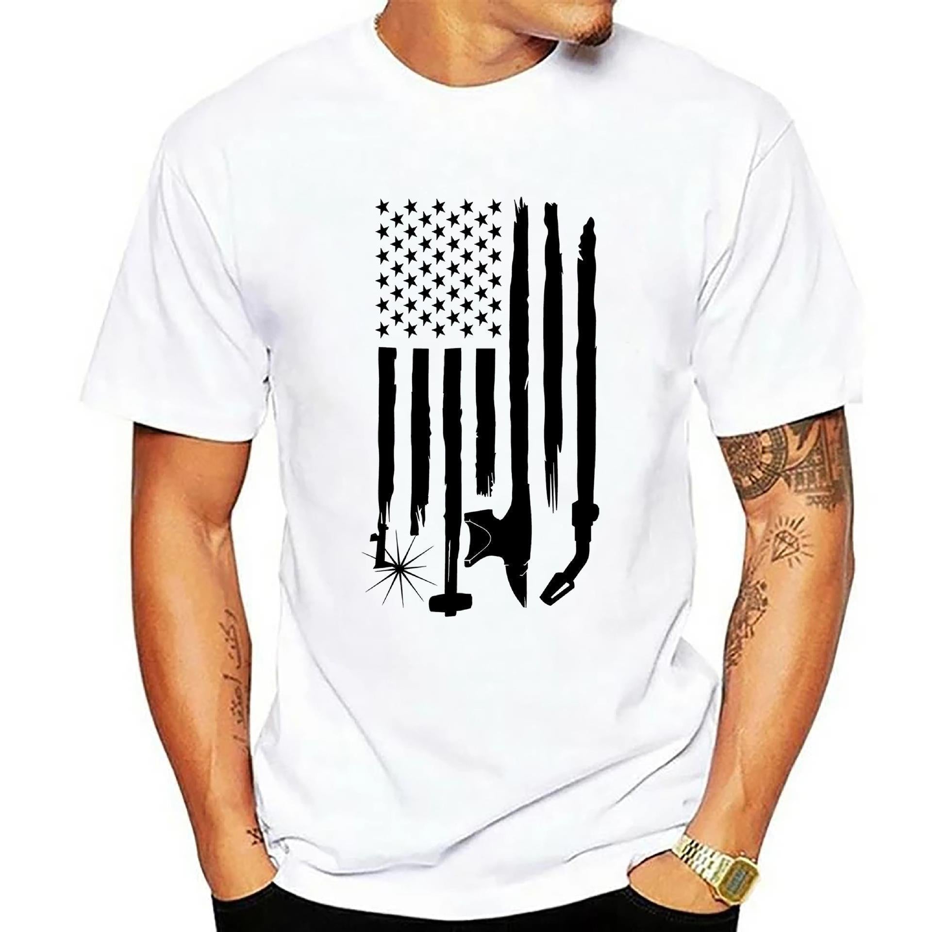 Wholesale American Independence Day 3D Digital Printing T-Shirts for Men