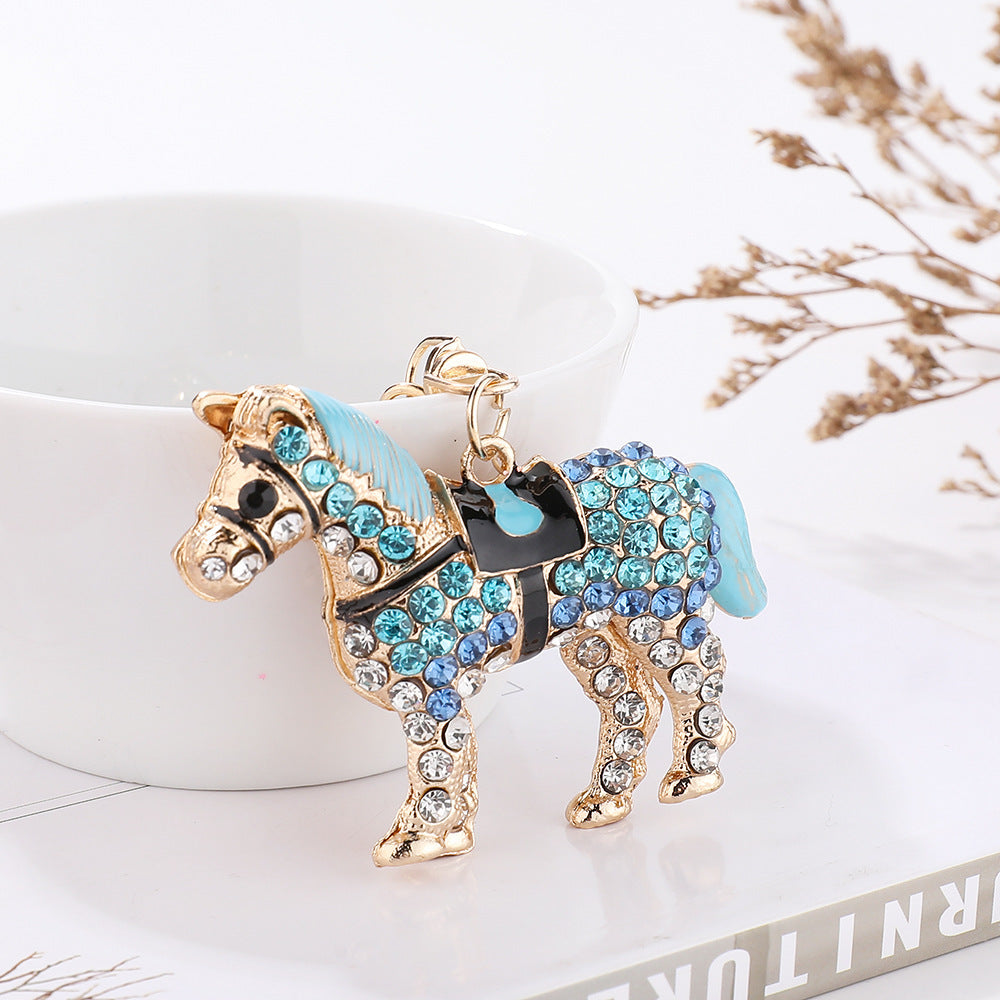 Wholesale Rhinestone Zodiac Keychain Horse Alloy Inlaid with Rhinestones