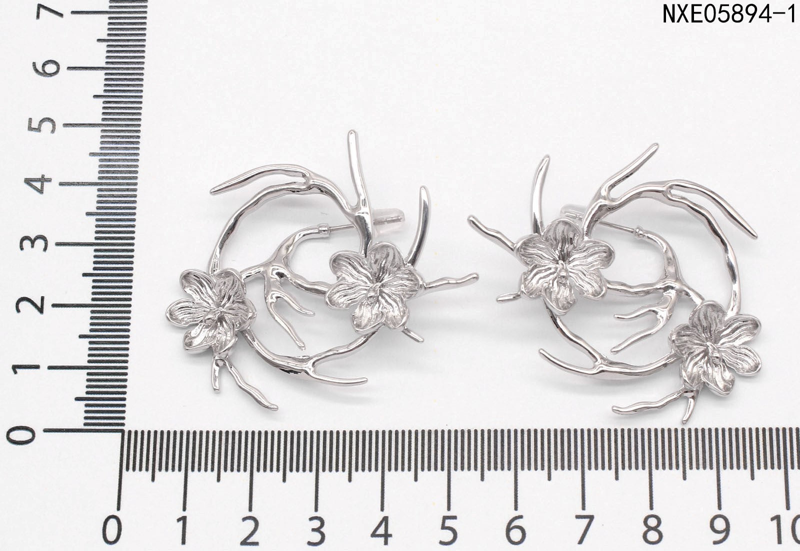 Wholesale Colorful Metal Flower Cyber Earrings