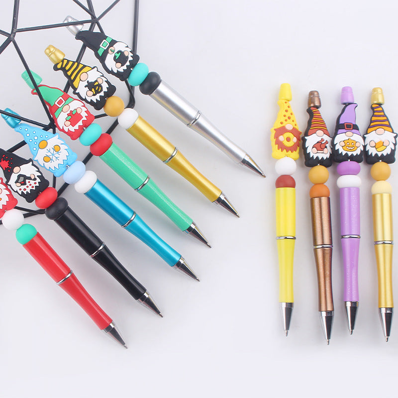 Wholesale Beaded Pens Cartoon Christmas Dwarf Old Man Silicone Ballpoint Pen