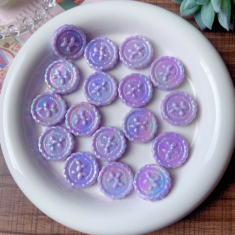 Wholesale 10pcs/pack Macaron straight hole balloon dog round seal beads