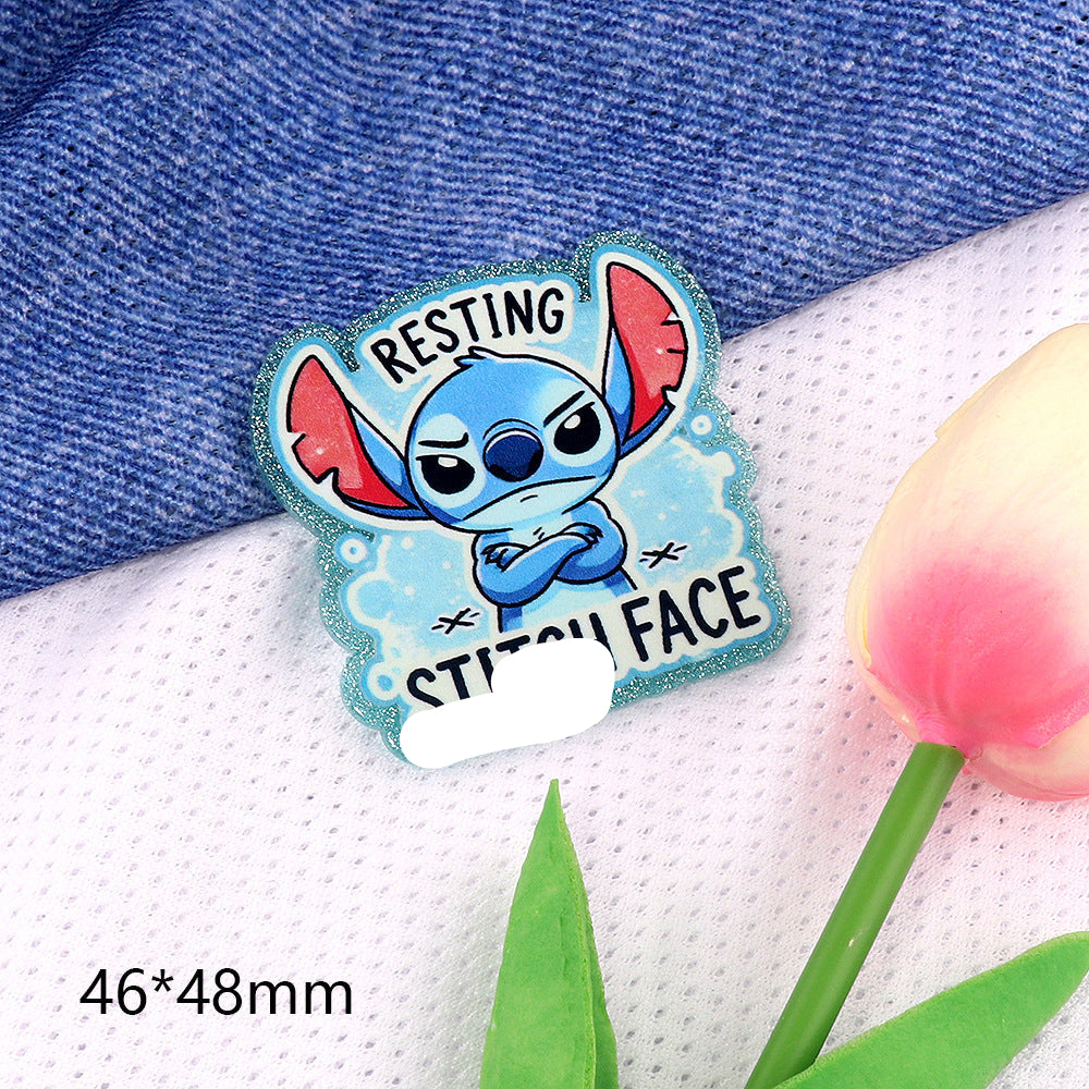 Wholesale 10pcs/ pack Cute Cartoon Character Animal Ornaments Acrylic Pins Cute DIY Accessories