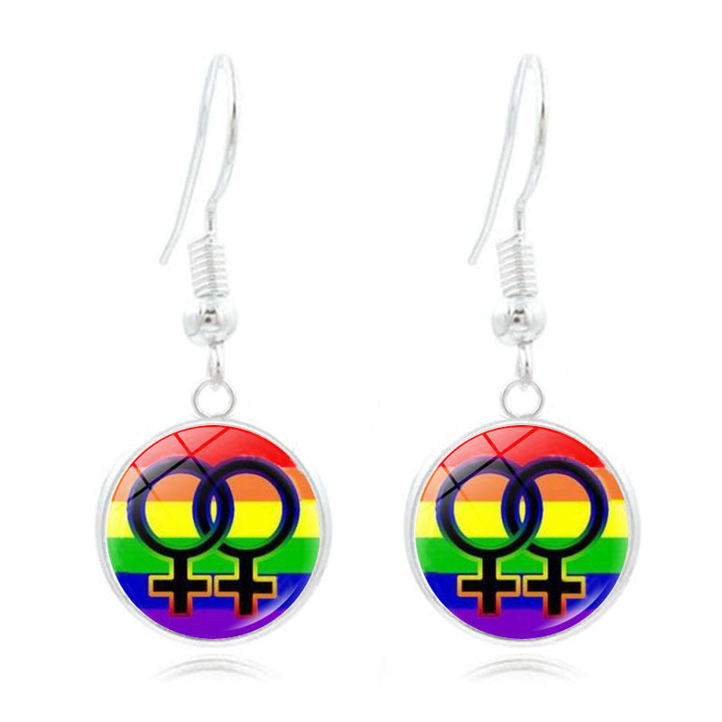 Wholesale Iridescent Long Silver Alloy Earrings