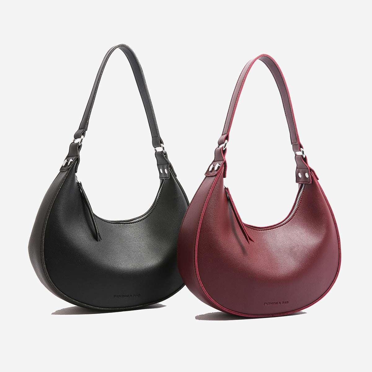 Wholesale Solid color half-moon bag, elegant, simple and trendy