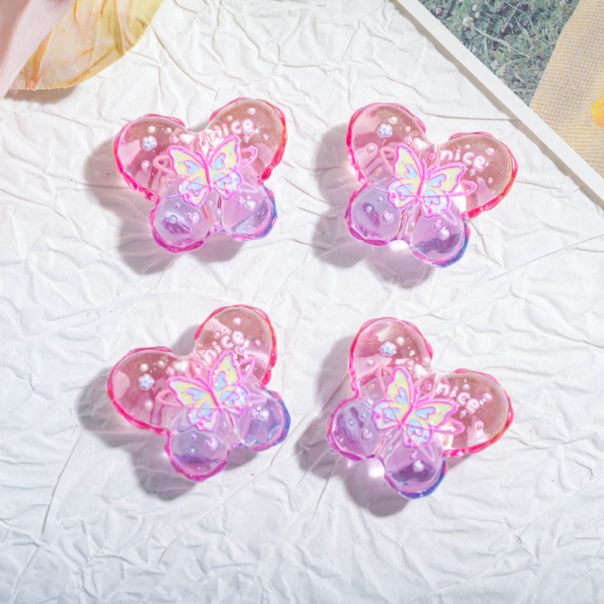 Wholesale 10pcs Creative Cartoon Butterfly Through-Hole Beads OLY Exclusive
