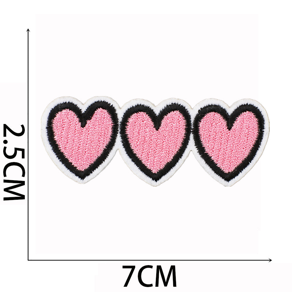 Wholesale Valentine's Day Pink Cheetah Rainbow Smile Embroidery DIY Patches