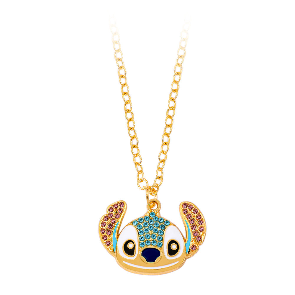 Wholesale Cute Cartoon Rhinestone Drop Necklace
