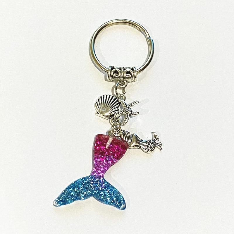 Wholesale Alloy Mermaid Starfish Keychain