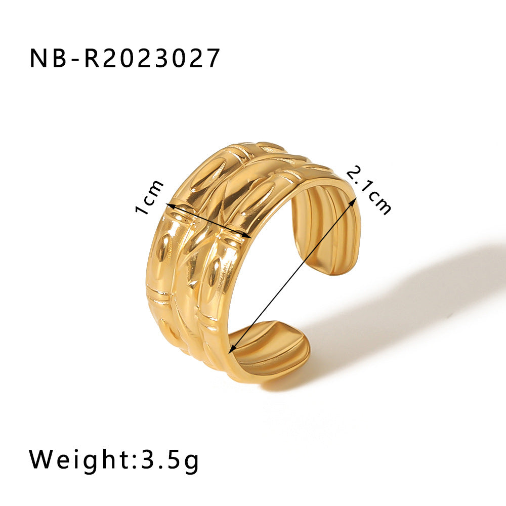 Wholesale commuter stainless steel open ring heart-shaped geometric titanium steel ring fashion simple  Personality ring female