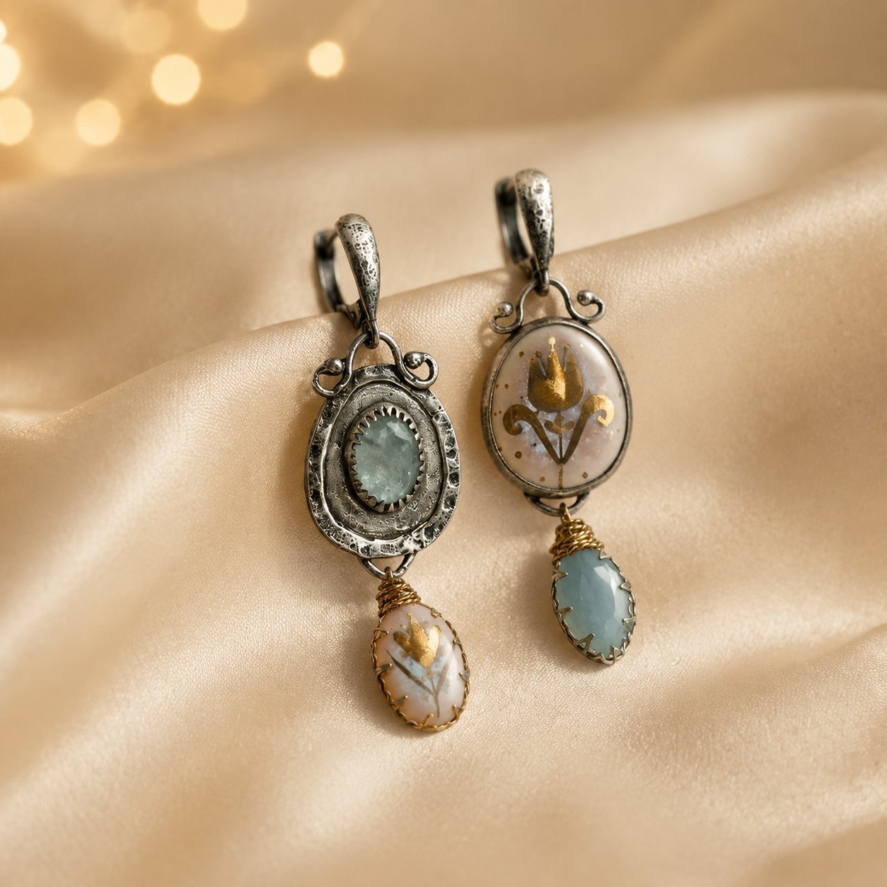 Wholesale Trendy Retro Flower Earrings For Women Alloy Jewelry With Colorful Stones Boutique Resale Gift