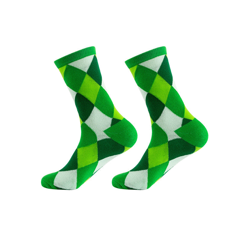 Wholesale England Clover Series Knitted Jacquard Cotton Socks