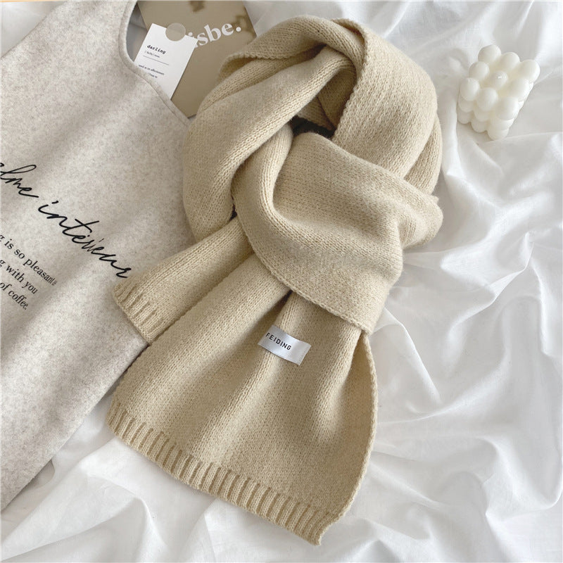 Wholesale Solid Color Soft Autumn and Winter Warm Knitted Scarf