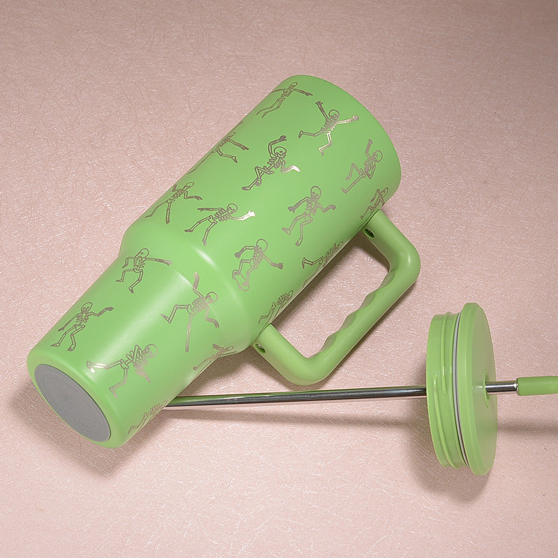 Wholesale Tumbler 40oz Stainless Steel Skull Car Portable Straw Thermos Cup Ice Bullies Cup