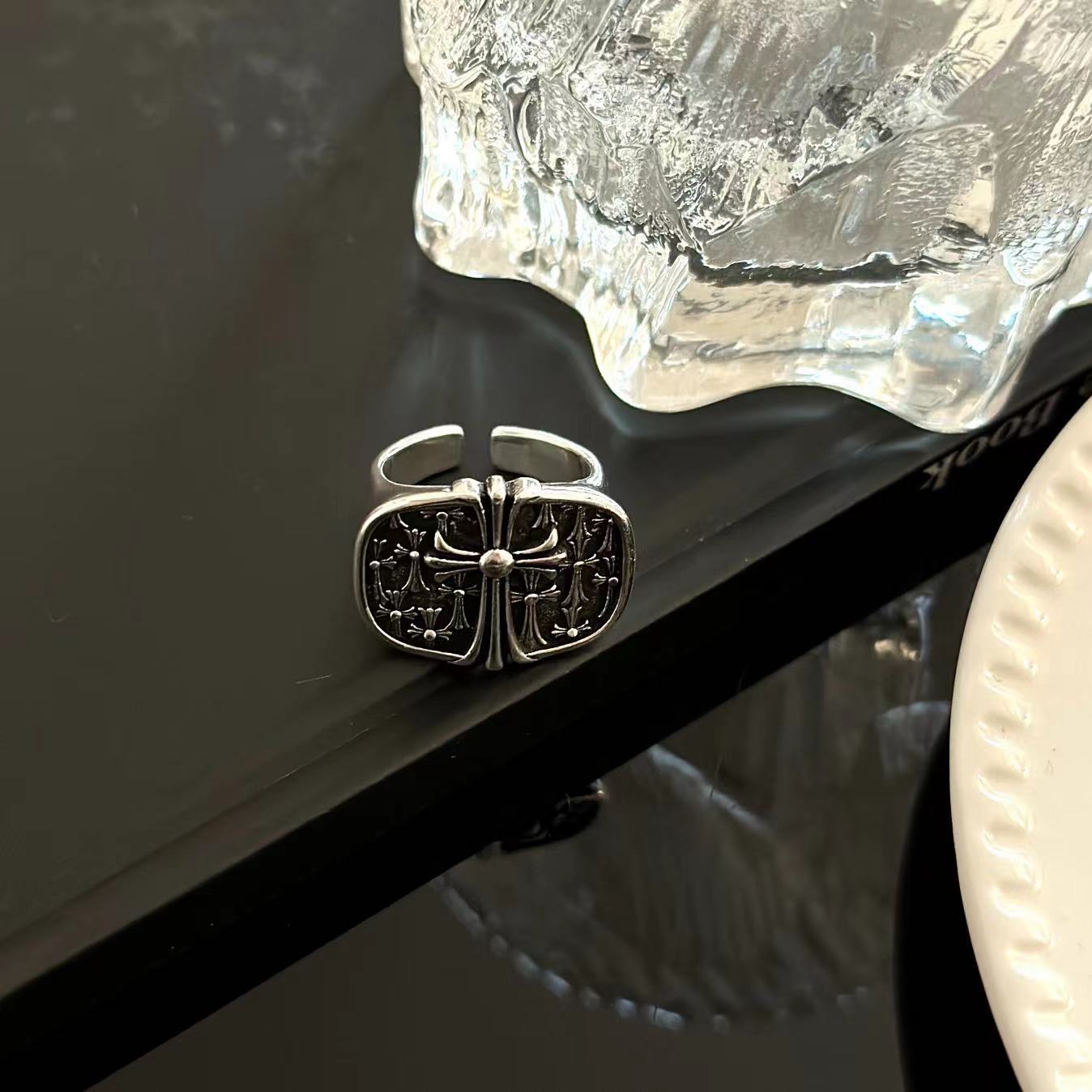 Wholesale Dark Millennium Style Crow Cross Ring