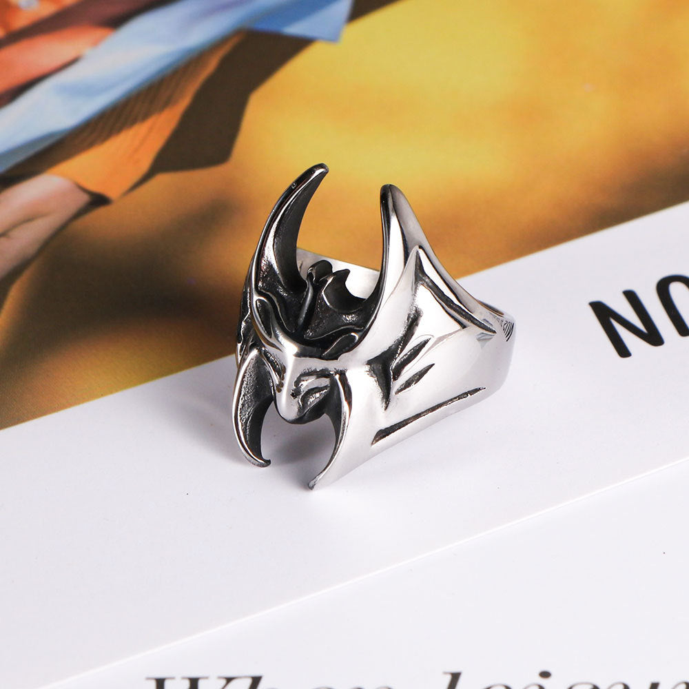 Wholesale Vintage Batman Titanium Hip Hop Ring