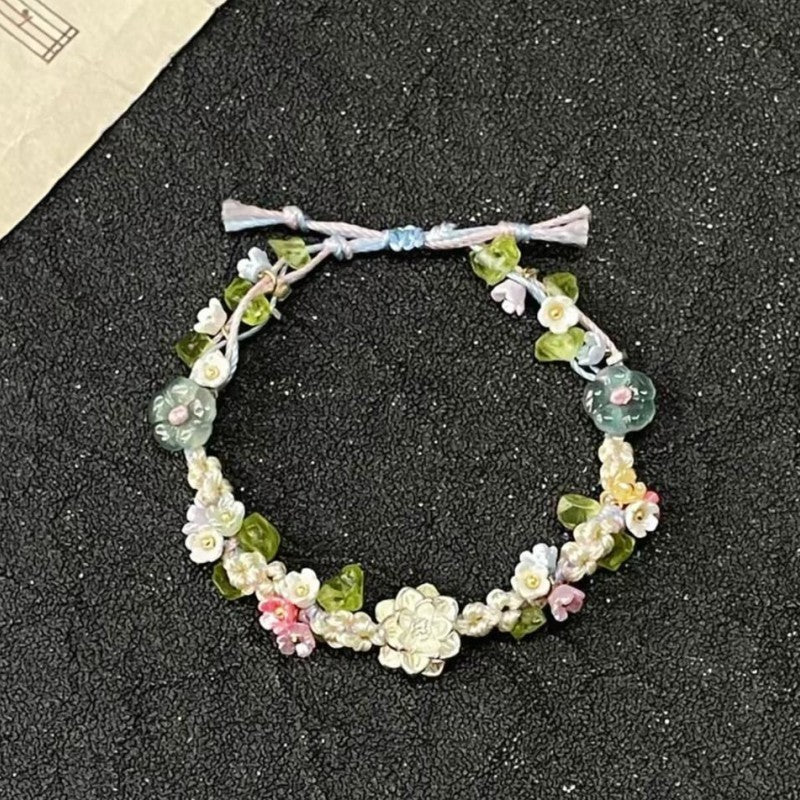 Wholesale Butterfly bracelet flower bracelet braided small fresh hand jewelry