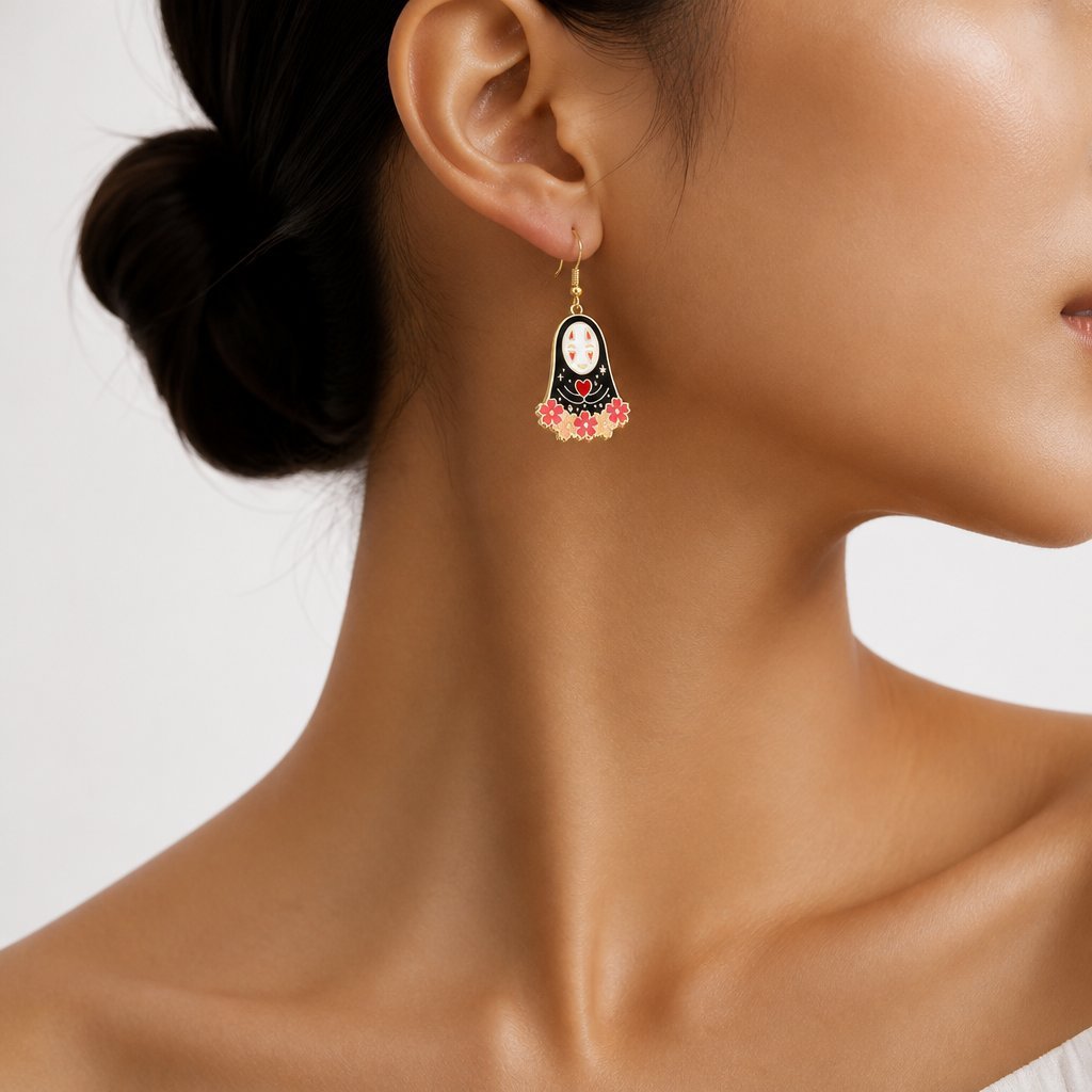 Wholesale Chic Anime Quirky Ghost Earrings With And Soot Design Alloy Plated Jewelry Accessory OLY Exclusive