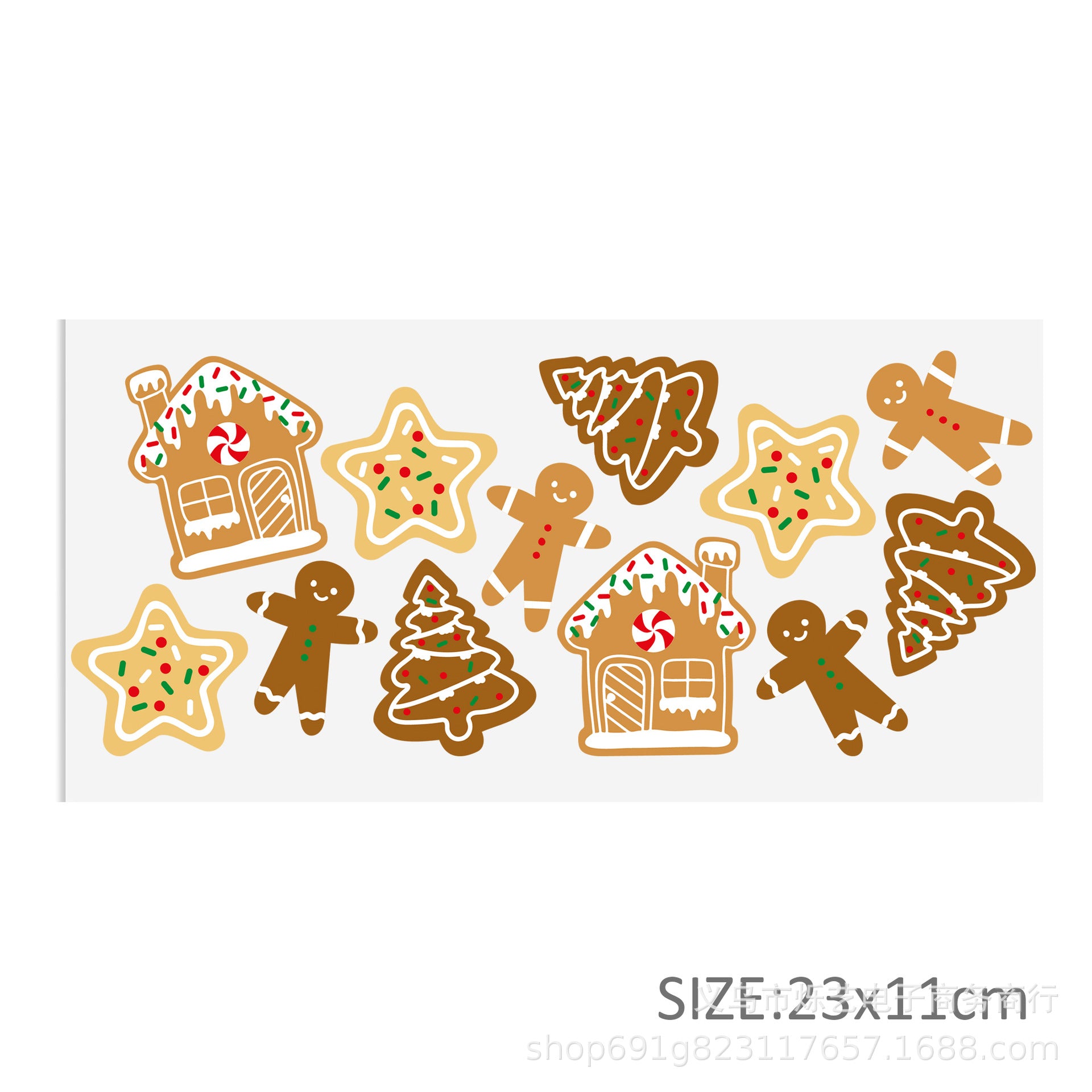 Wholesale Christmas series of ice cream cartoons   16oz Cup UV DTF Wraps