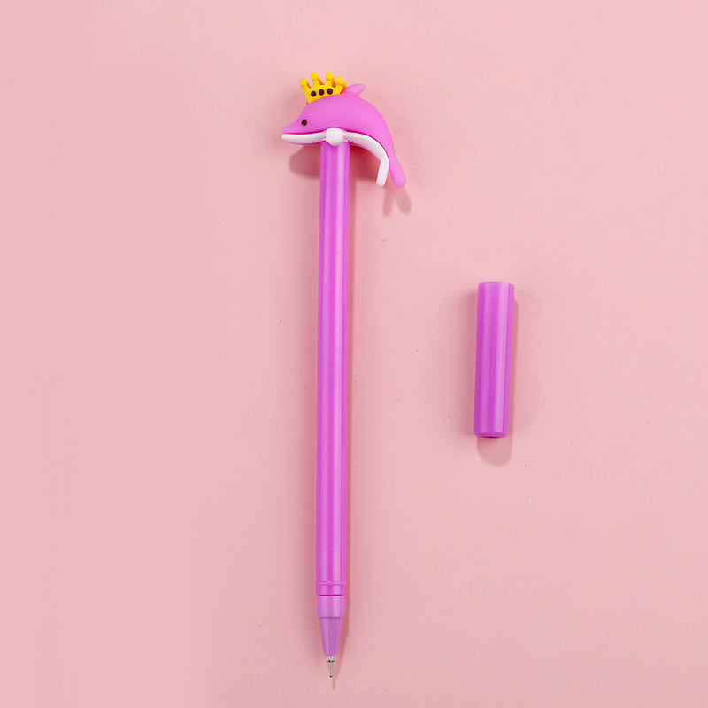 Wholesale Plastic Crown Dolphin Gel Pen