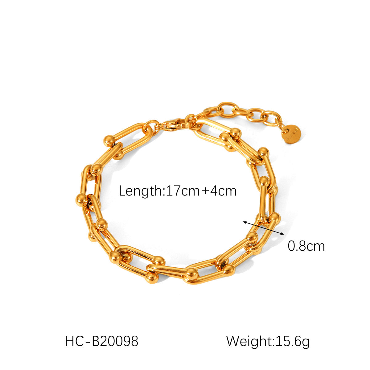 Wholesale Hot Selling 18K Gold Plated Bracelet Stainless Steel Bracelet Female INS Style Fashion Ball Ball Chain Handmade Chain Jewelry