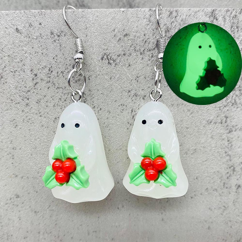 Wholesale Christmas 3D Stereoscopic Luminous Ghost Christmas Tree Santa Claus Pendant