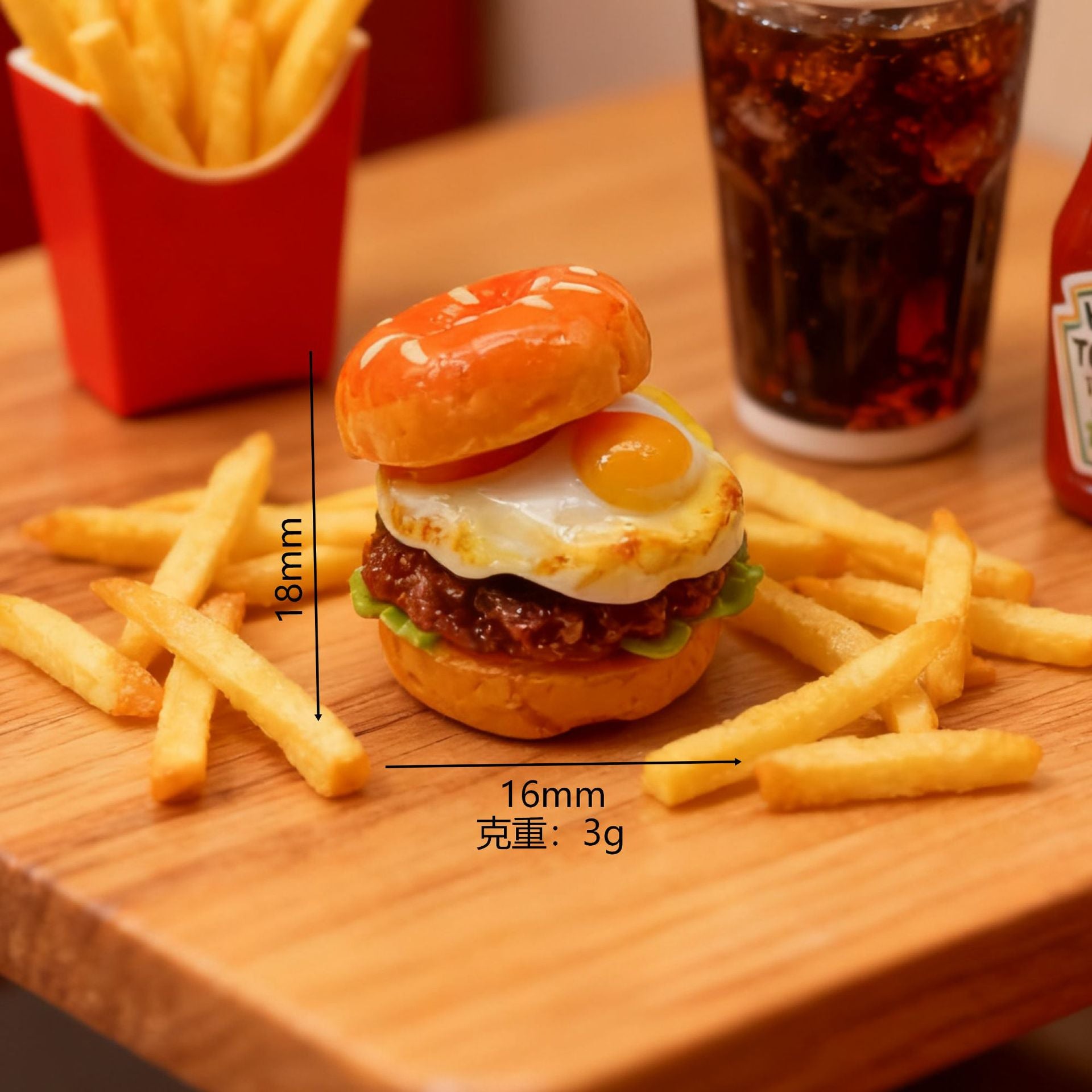 Wholesale 10pcs Donut Egg Burger Miniature Food Toy Mini Burger  Doll Accessories