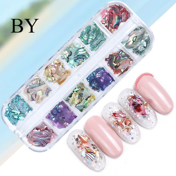 Wholesale 3pcs Butterfly Mica Platinum Fragment Hexagonal Nail Jewelry Patch