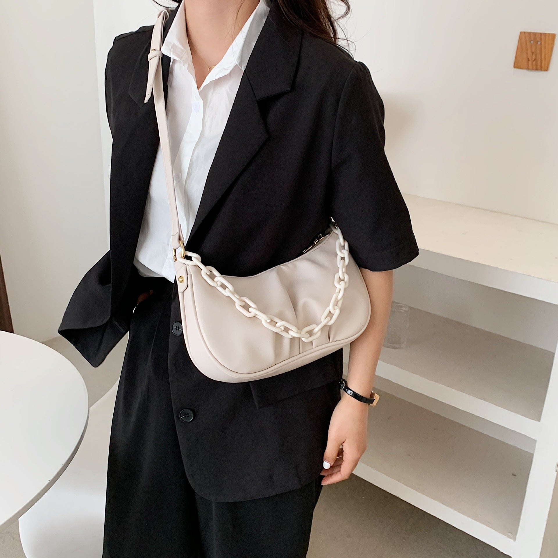 Wholesale PU Pleated Cloud Bag