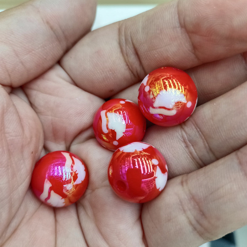 Wholesale 200pcs 16mm UV Plated Colorful Christmas Square Beads