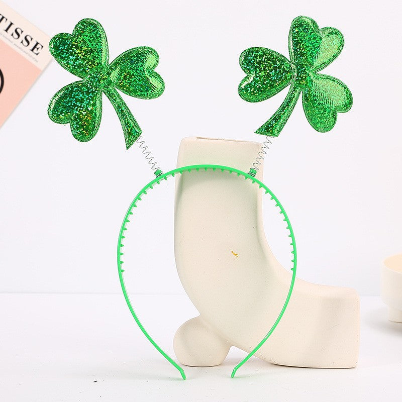 Wholesale St.  Patrick' s Day Green Clover Hat Headband
