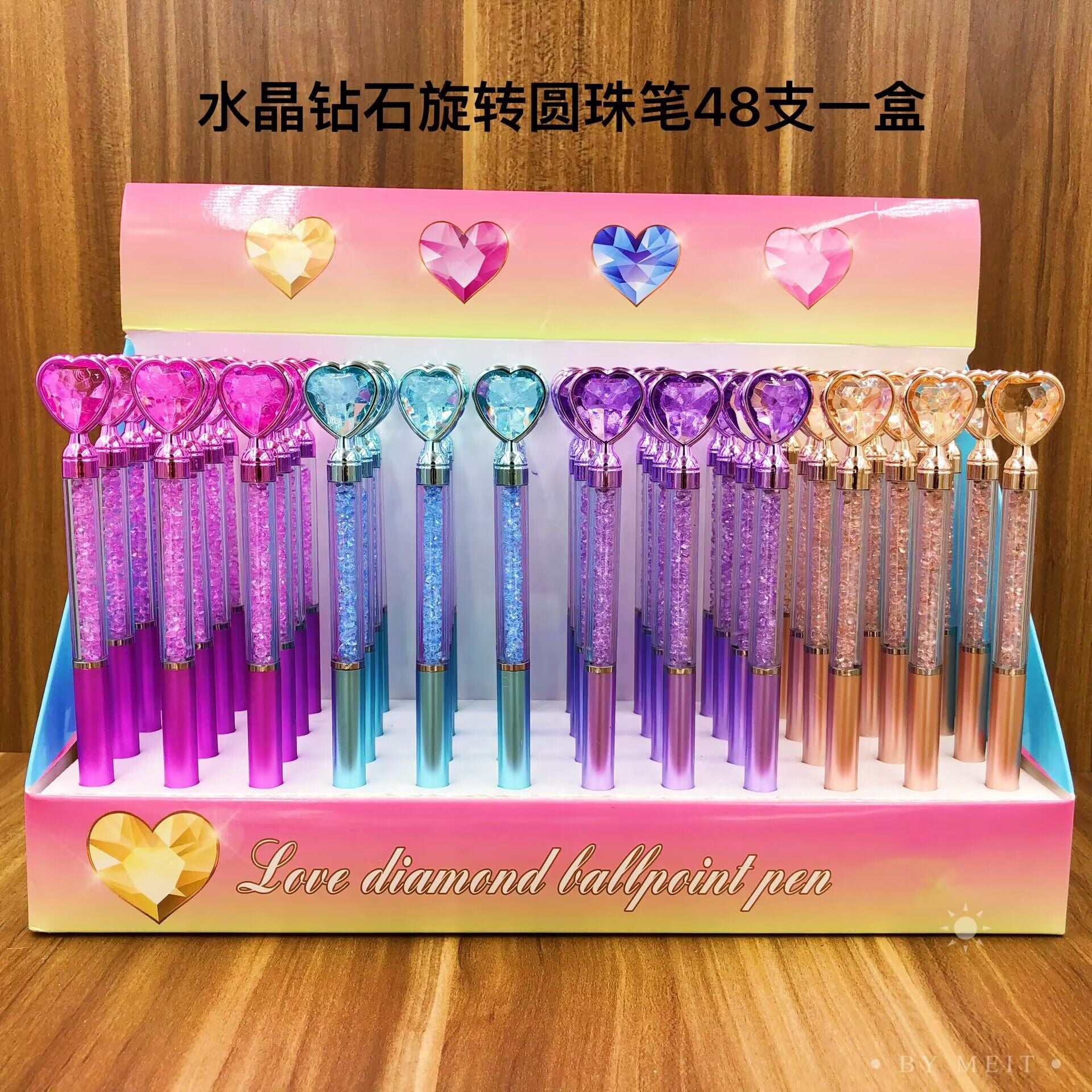 Wholesale 48pcs Cartoon Christmas Crystal Diamond Revolving Ballpoint Pen