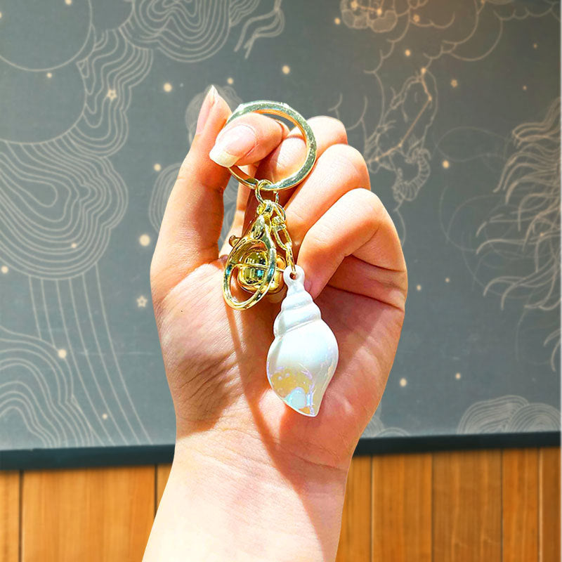 Wholesale Acrylic colorful electroplating conch keychain