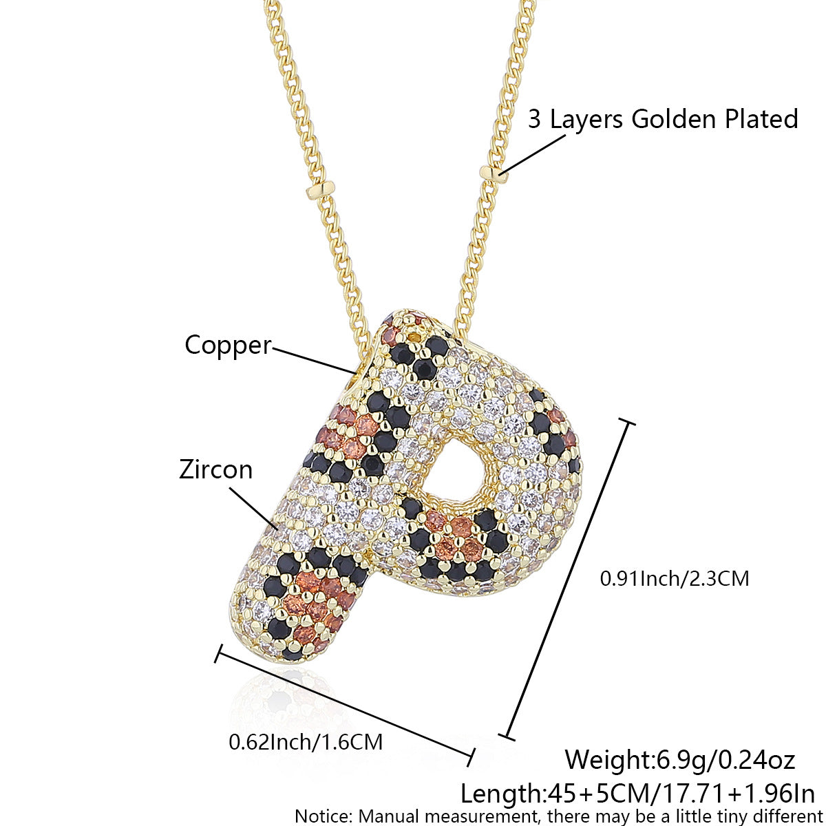 Wholesale Leopard Print Letter Necklace Copper Plated Real Gold Full Diamond Zircon Necklace Fashion English Letter Necklace Women