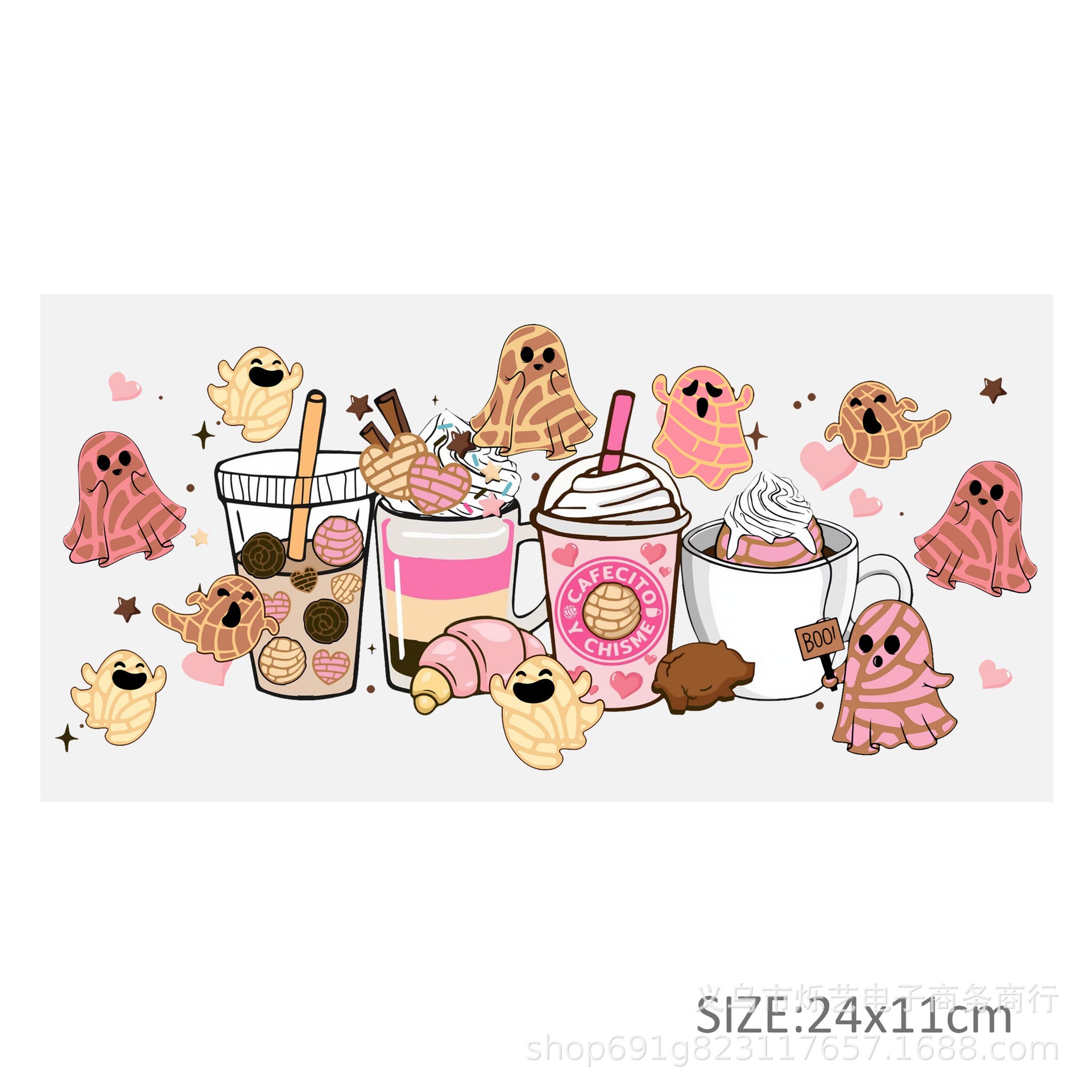 Wholesale Milk tea ice cream beverage series 16oz Cup UV DTF Wraps