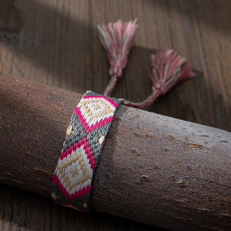 Wholesale Ethnic Style Retro Contrast Color Fabric Bracelet