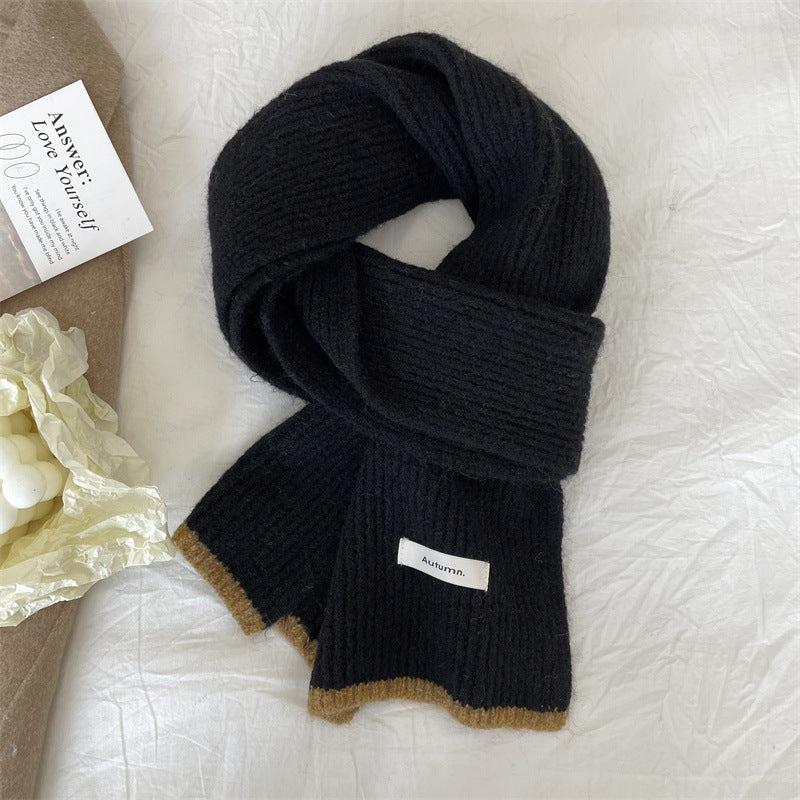 Wholesale Knitted Wool Thickened Warm Wrap Red Scarves